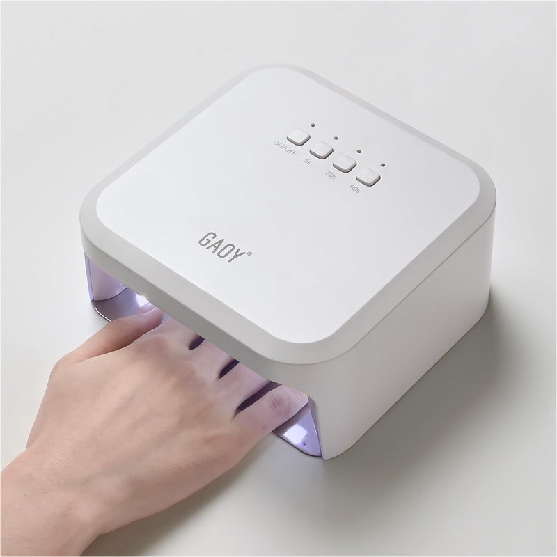 GAOY UV Light for Gel Nails Professional Nail Dryer with Infrared Sensor and 3 Timers Fast Curing Lamp for Salon and Manicure Art at Home White